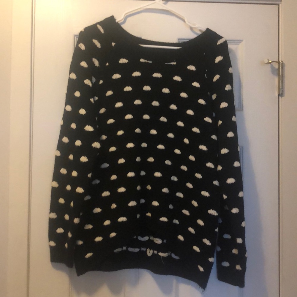 Black and white Polka Dot Sweater